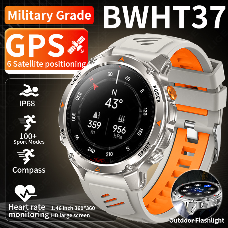 Smartwatch Sports Watches For Men - LIGE وعرة لتحديد المواقع المسار ساعة