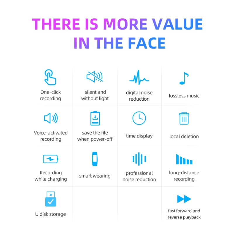 Smartwatch Noise Watches - ساعة تسجيل صوتي رقمية صغيرة بشاشة