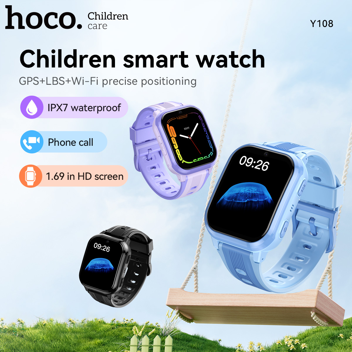 Smartwatch Watches For Kid Boy - ساعة ذكية للأطفال HOCO Y108 بشاشة