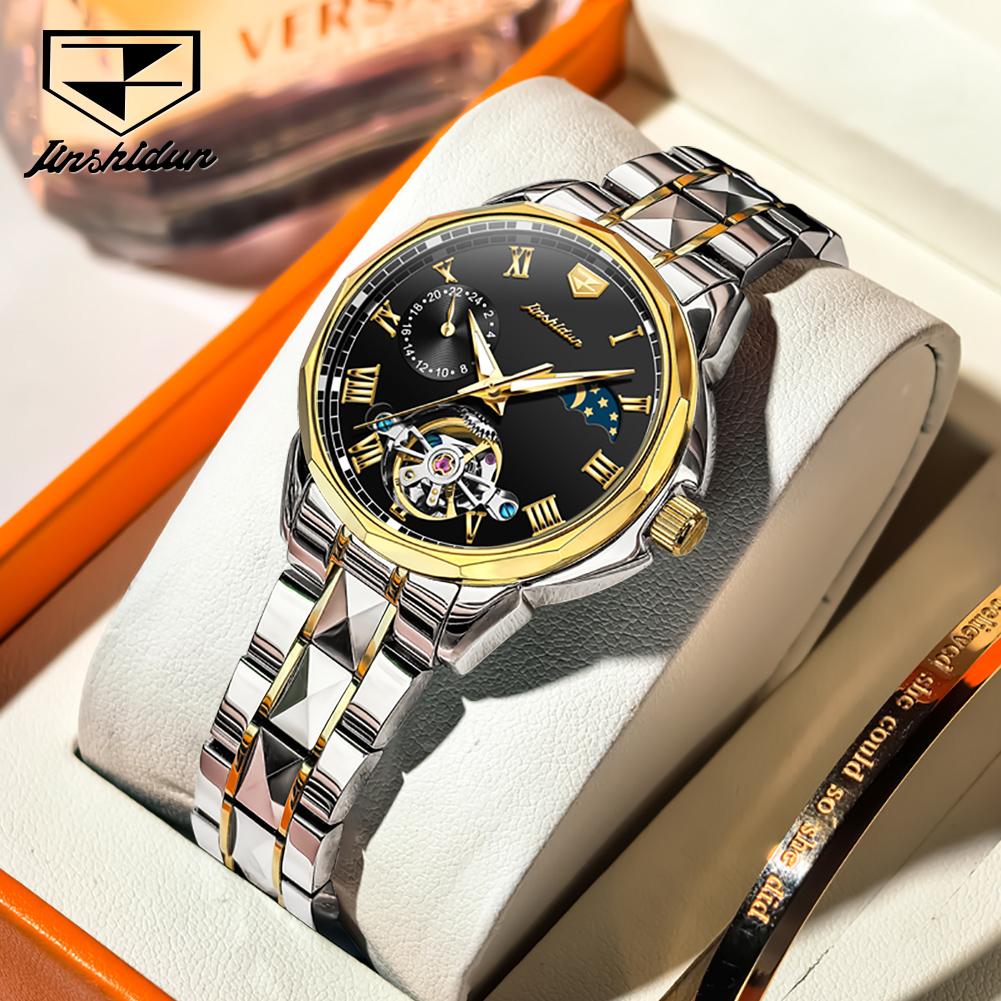 ساعة JSDUN 8937 للسيدات، ساعة  - مراجعة Skeleton Mechanical Watch وسعره