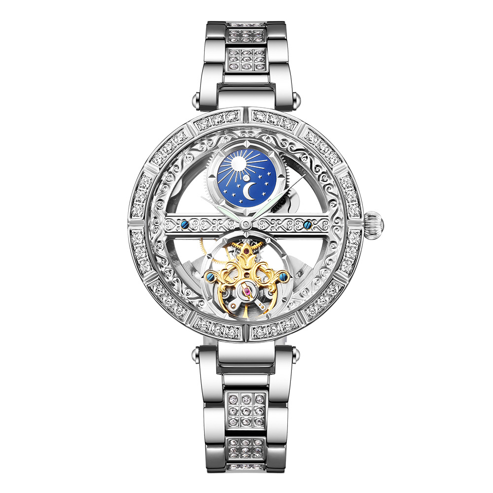 ساعة السيدات التلقائية امرأة ف - مراجعة Skeleton Mechanical Watch وسعره