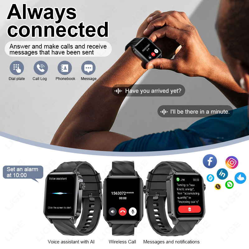ساعات ذكية جديدة من LIGE مع مي - مراجعة Smartwatch Iphone Watches For Women وسعره