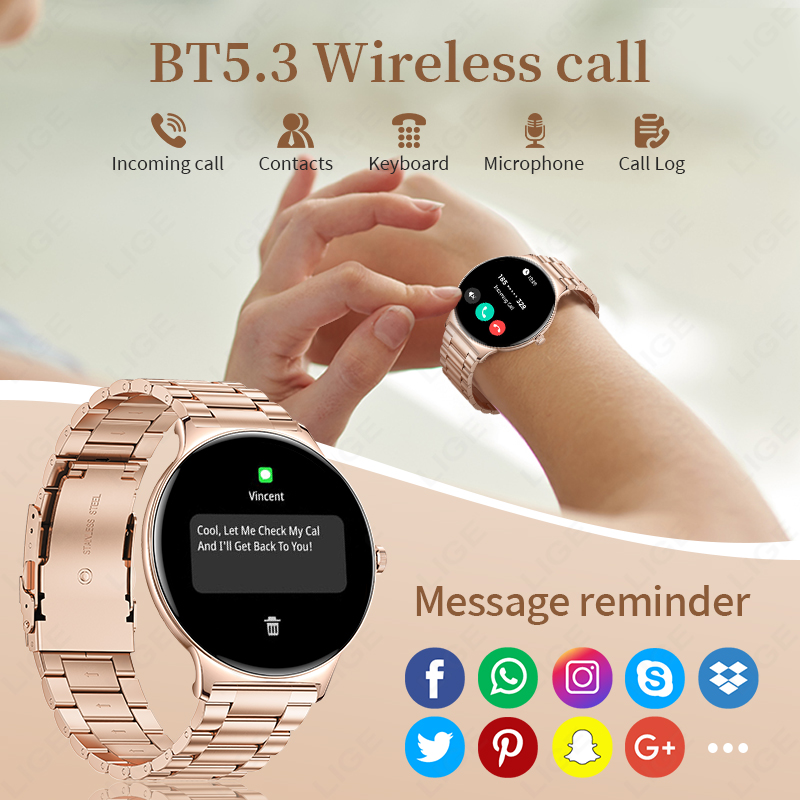 ساعة ذكية جديدة من LIGE بسمك 7 - مراجعة Smartwatch Slim Watches For Men وسعره