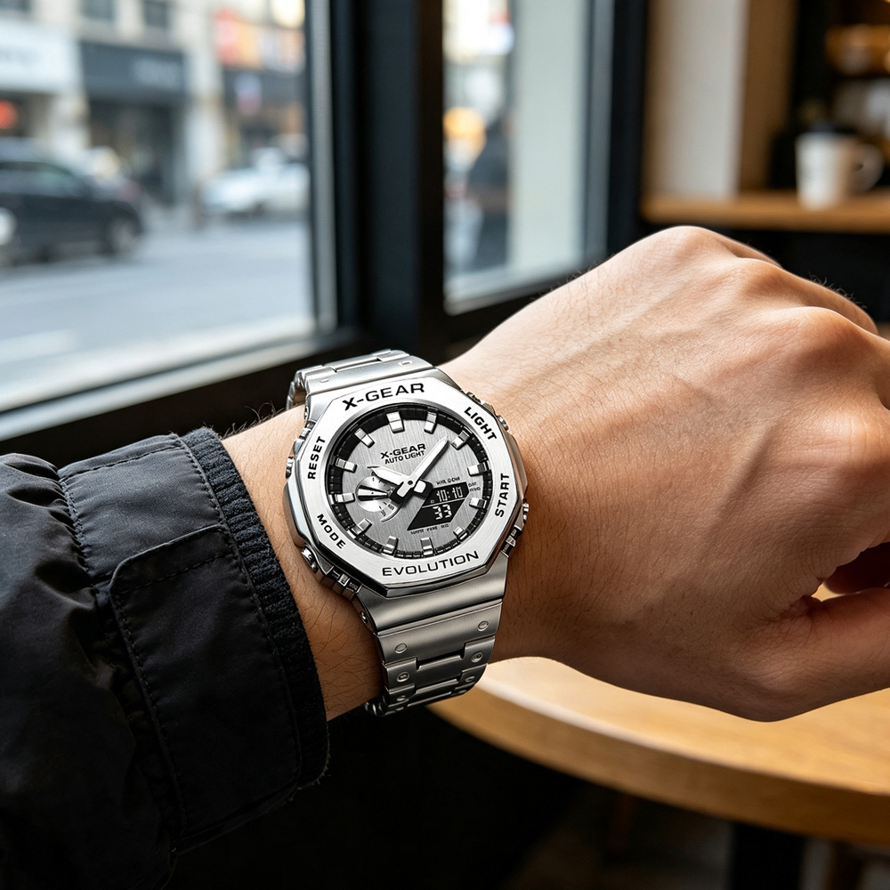ساعة رياضية رقمية بشاشة مزدوجة - مراجعة Smartwatch Sports Watches For Men وسعره