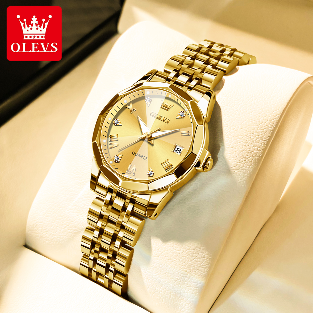 ساعة OLEVS Fashion Golden للنس - مراجعة Minimalist Thin Watch وسعره