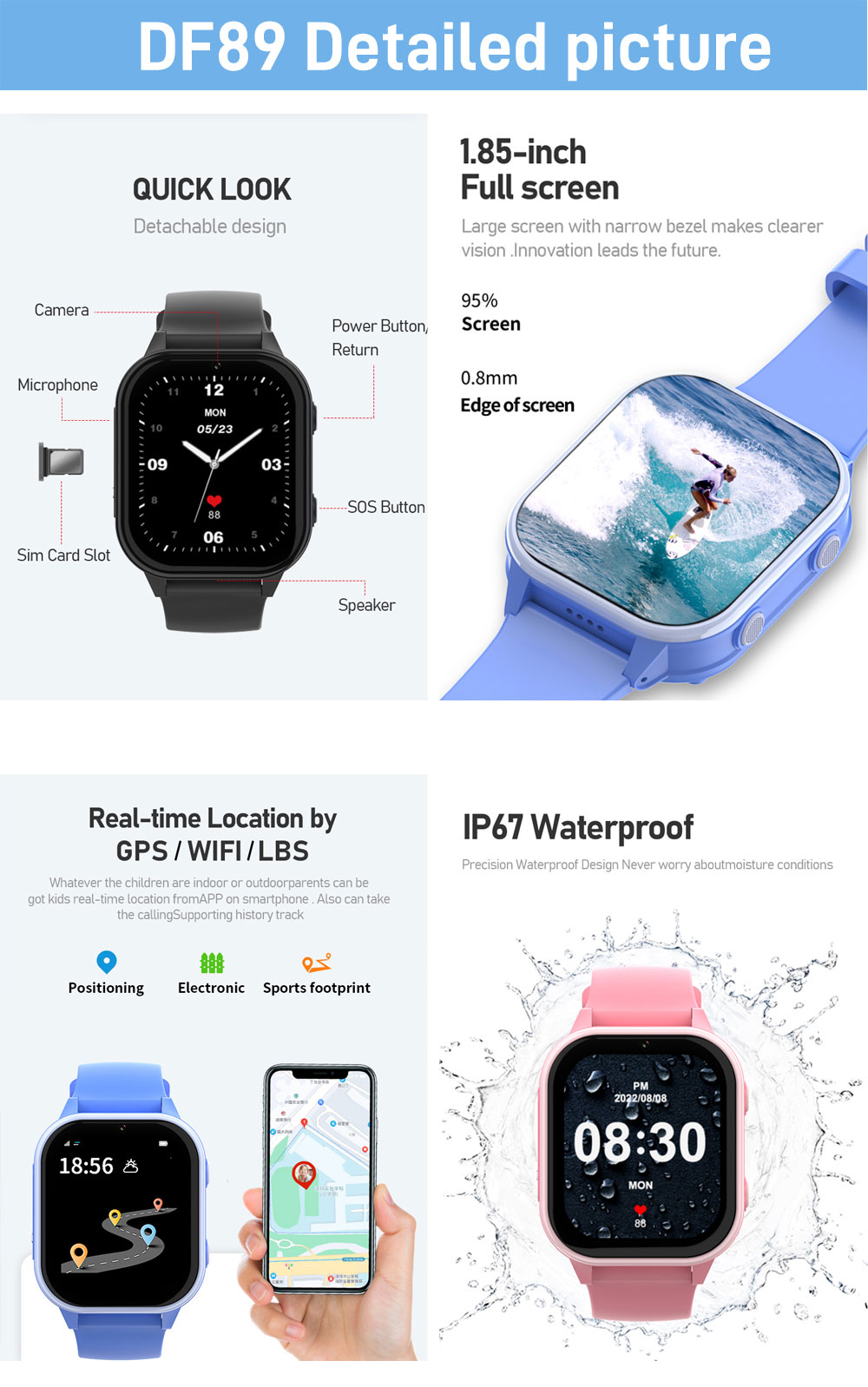 2G 4G الاطفال ساعة ذكية الهاتف - مراجعة Smartwatch Watches For Kid Boy وسعره