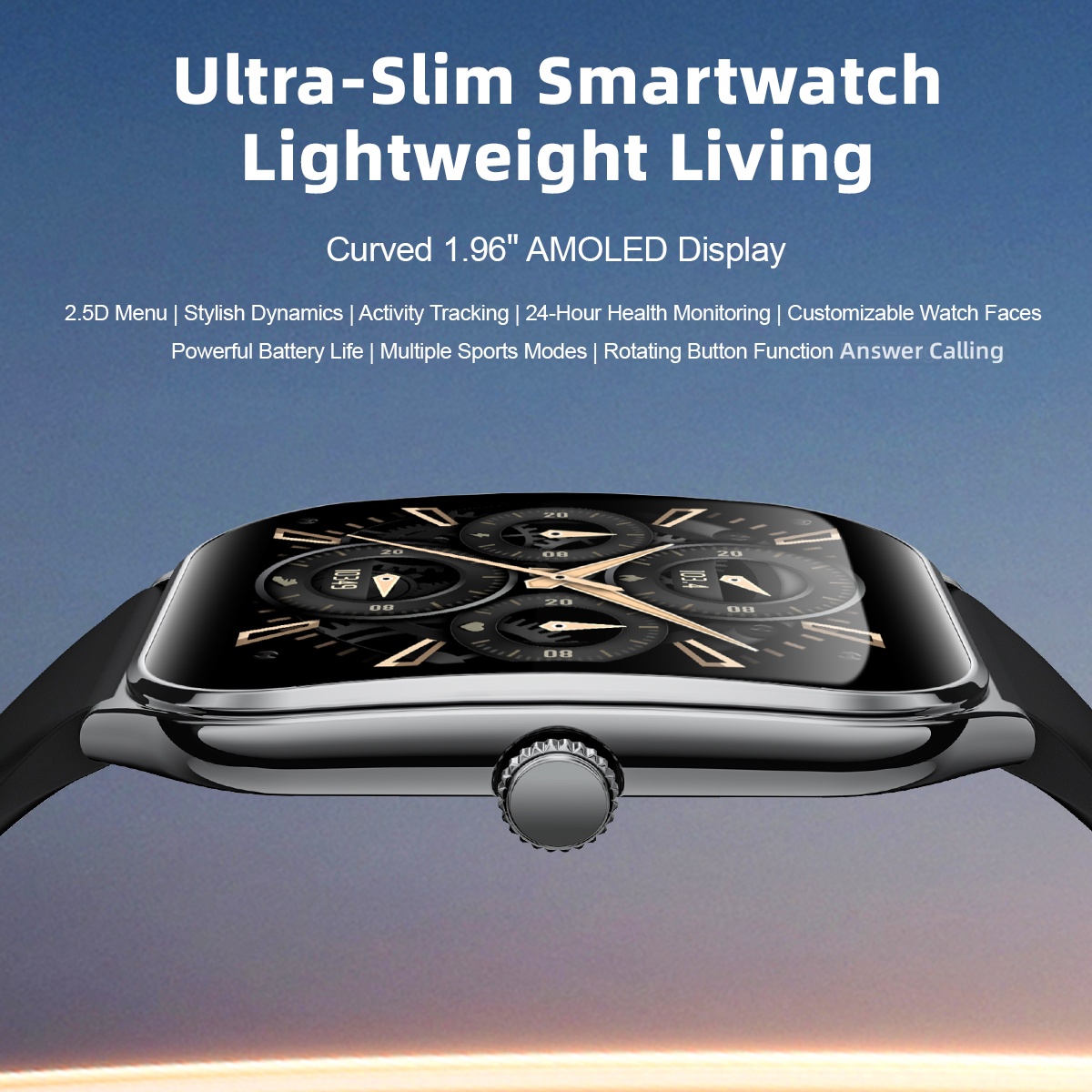 موضة فائقة النحافة Amoled Smar - مراجعة Smartwatch Slim Watches For Men وسعره